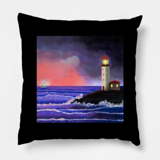 Lighthouse and Ghost ship Pillow