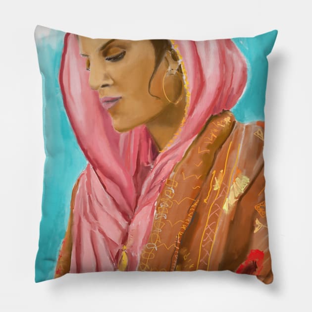 Punjabi beauty Pillow by sukhpalgrewal