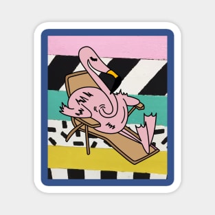 Time Out Drink Flamingo Rest Pink Bird Magnet