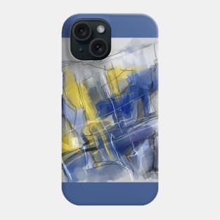 Blue Yellow Abstract Phone Case