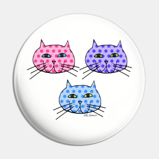 Polka Dot Cats Pin