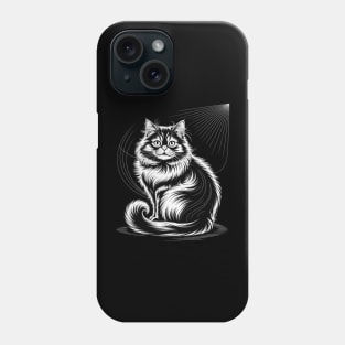 Line Art British Longhair Cat Straight Phone Case