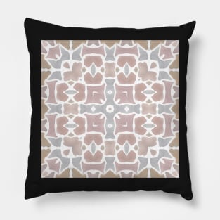Zig-zag Mauve, Grey, and Terra Cotta Tile | Spanish Inspired Pillow