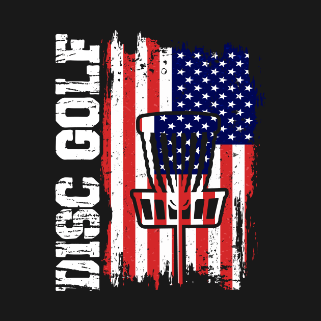 Disc Golf American Flag T-Shirt by grizzlex