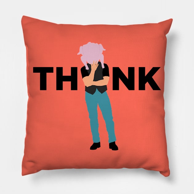 Thanksgiving Turkey Head Thinking Pillow by Gorskiy