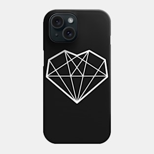 Geometric White Diamond Heart Phone Case