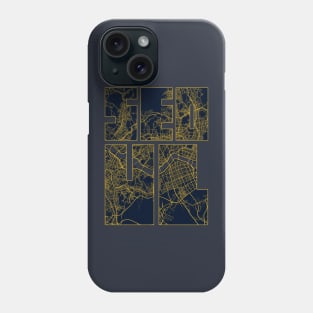 Seoul, South Korea City Map Typography - Gold Art Deco Phone Case