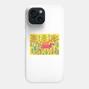 Maria Primachenko - by beloved plows the field 1983 Phone Case