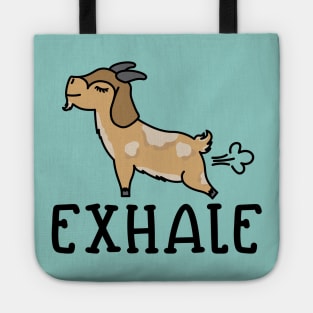 Exhale Gas Goat Yoga Fitness Funny Tote