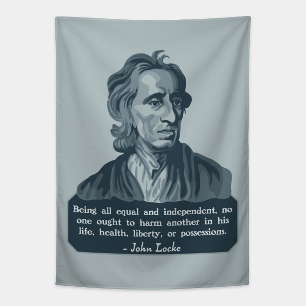 John Locke Portrait and Quote Tapestry by Slightly Unhinged