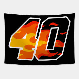 On Fire Racing Number 40 Tapestry