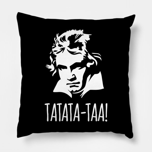 Tatata-taa Funny Ludwig van Beethoven 5th Symphony Classical Pillow by LaundryFactory