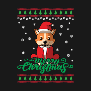 WELSH CORGI CARDIGAN Sweater Dog Santa Costume Xmas T-Shirt