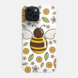 Honey Bee and Lemon | White Phone Case