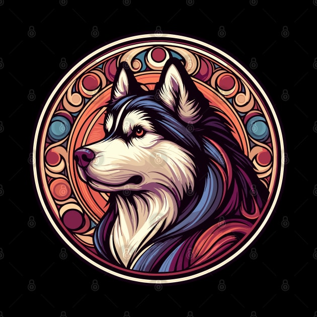 Siberian Husky - Art Nouveau - Husky Owners Gift by RCDBerlin