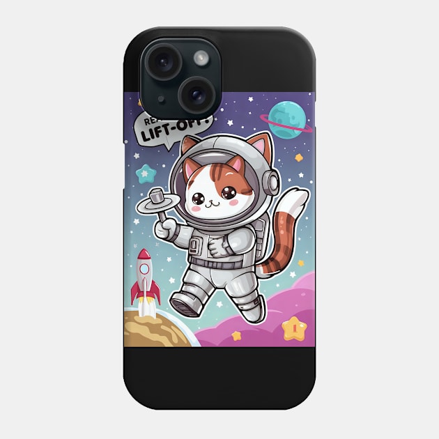 Astronaut cat ready to lift off Phone Case by Spaceboyishere