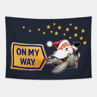 SANTA is on his way Tapestry