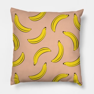 Millennial pink pop art banana fruit pattern Pillow