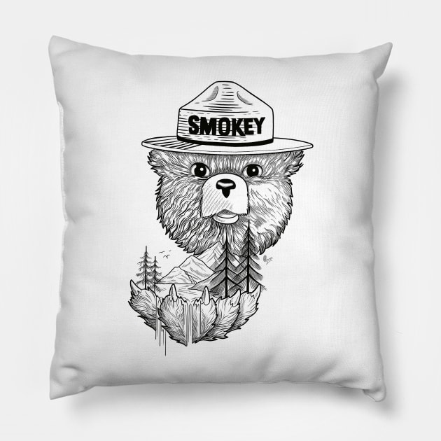 Smokey the Bear Pillow by cocotatts