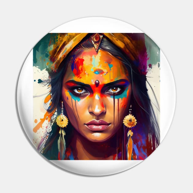 Powerful Hindu Woman #1 Pin by Chromatic Fusion Studio