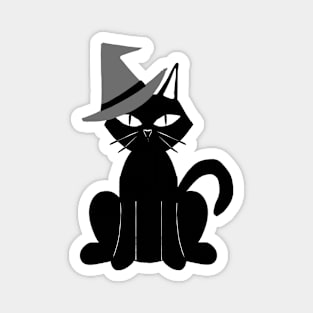 CAT AND AWITCH HAT Magnet