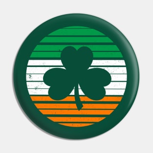 Vintage Shamrock Silhouette - Flag - St. Patricks Day Pin