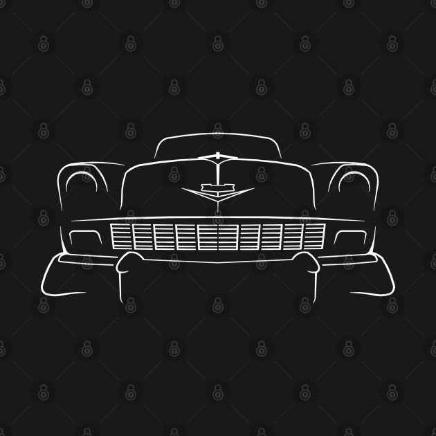 front/profile 1956 Chevy Nomad - stencil, white by mal_photography