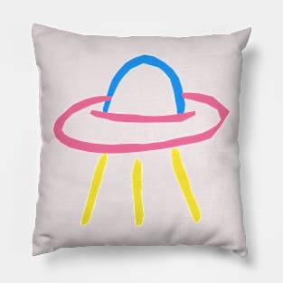 UFO doodle art illustration hand drawn illustration Pillow