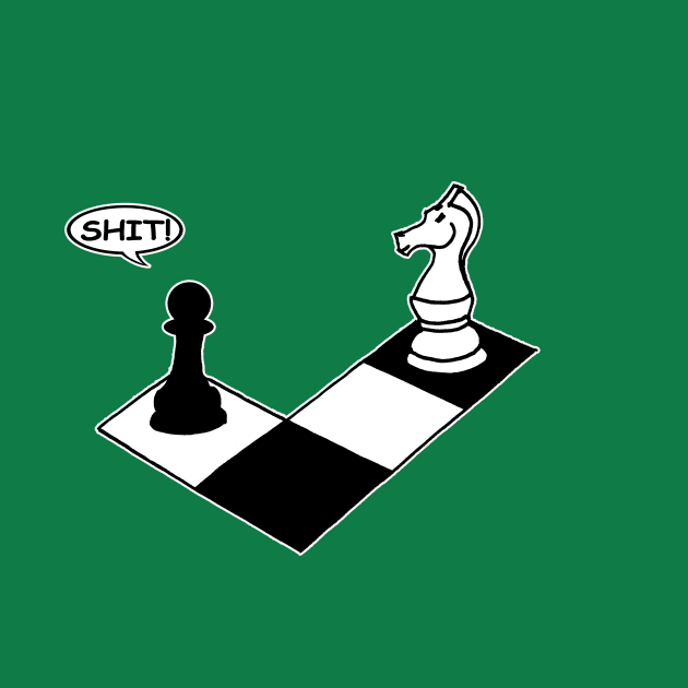 CHECK MATE - knight and pawn funny chess player by IceTees