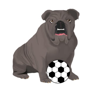 Soccer Gray Bulldog T-Shirt