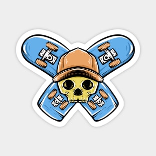 skate skull Magnet