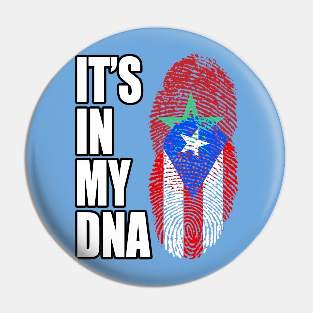 Puerto Rican And Moroccan Mix DNA Flag Heritage Pin by Just Rep It!!