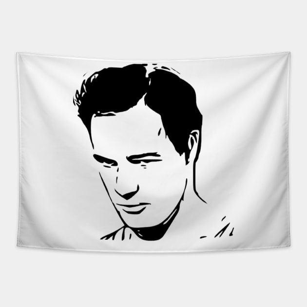 Marlon Brando  Stencil Artwork Tapestry by MarkRame