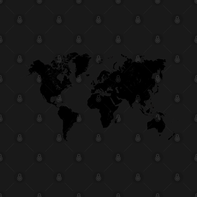 Discover world map black #map #worldmap - World Map Black - T-Shirt