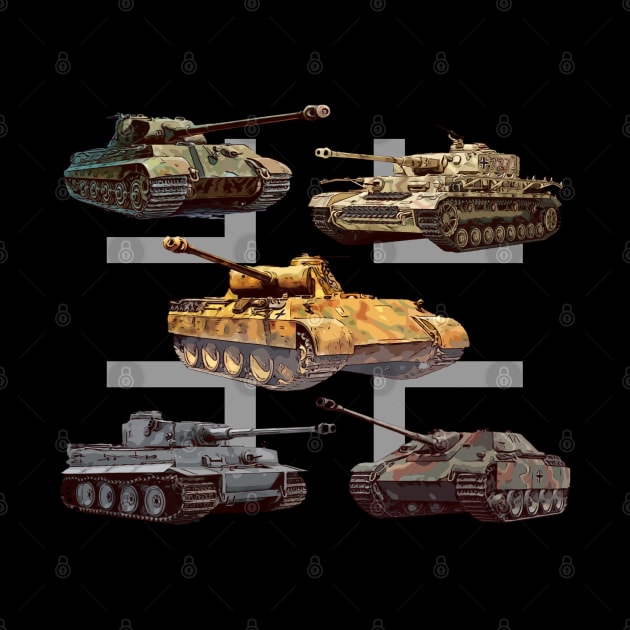 German Tanks WW2 V Panther Jagdpanther Tiger 1 Tiger 2 by F&L Design Co.