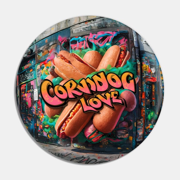 Corndog Love Design Pin by RazorDesign234