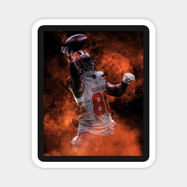 Jarvis Landry Cleveland Sports Art Magnet by JRoseGraphics