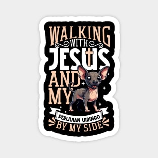 Jesus and dog - Peruvian Hairless Dog Magnet