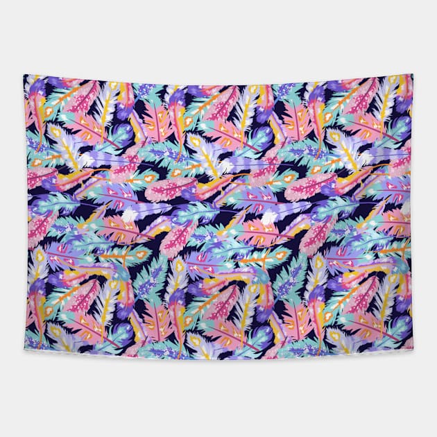 Boho Feathers 2 Tapestry by thebohodojo