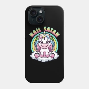 Hail Satan Unicorn Rainbow Heavy Metal Satanic Pun Phone Case