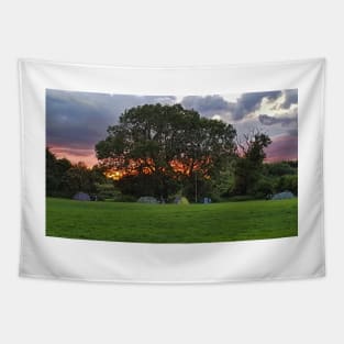 Camping at sunset Tapestry