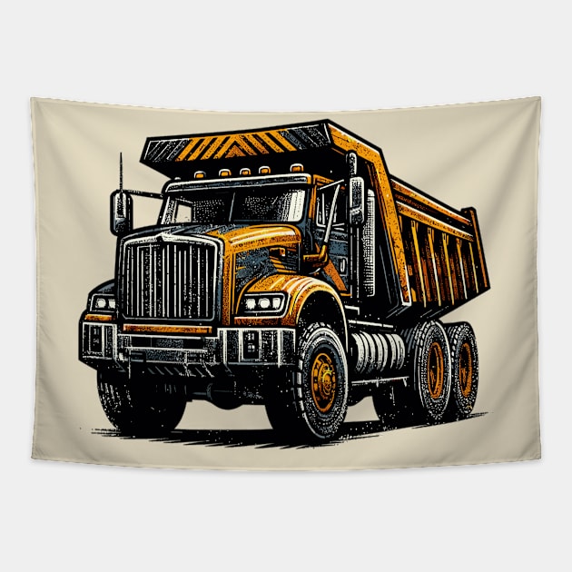 Dump truck Tapestry by Vehicles-Art