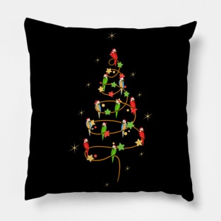 FUNNY AND CUTE MACAWS CHRISTMAS TREE FOR MACAW AND PARROT LOVERS Pillow