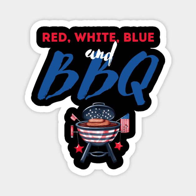 Red White Blue and BBQ Magnet by Fun Planet