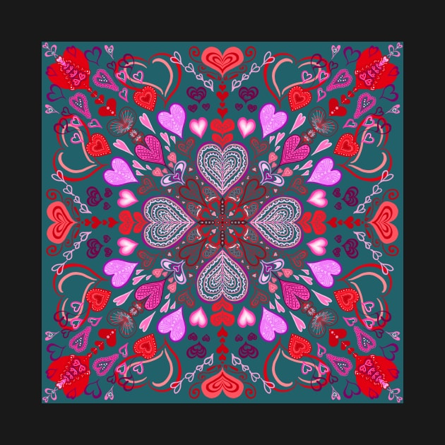 Valentines on Dark Teal by MamaODea