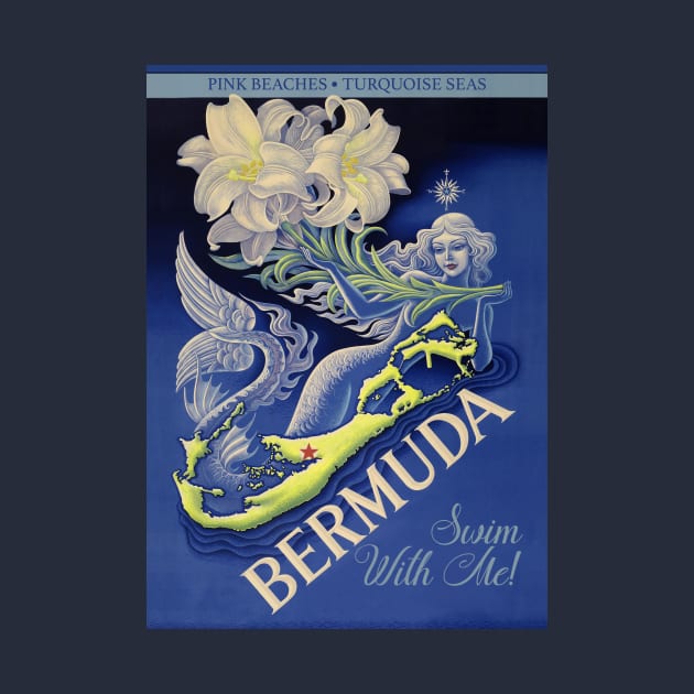 Bermuda Mermaid Vintage Travel ad by LittleBean