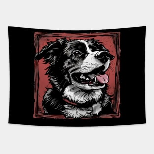 Retro Art Australian Shepherd Dog Lover Tapestry