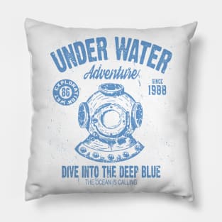 Under Water Deep Sea Diver Pillow