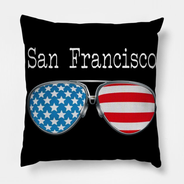 AMERICA PILOT GLASSES SAN FRANSISCO Pillow by SAMELVES