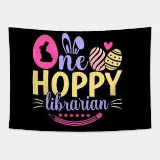 One Hoppy Librarian Funny Bunny Librarian Easter School Tapestry